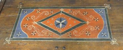ALSACE, 20th century. Painted wooden chest,...