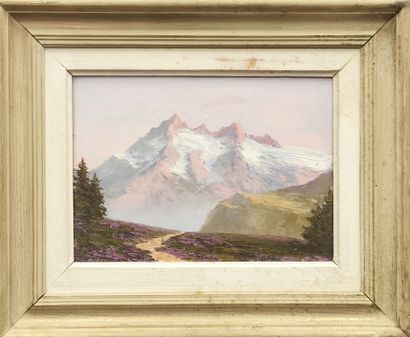 Astrid WALFORD (1907-1984). Paysage de montagne...