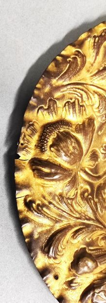 Embossed, chased and gilded copper ceremonial...