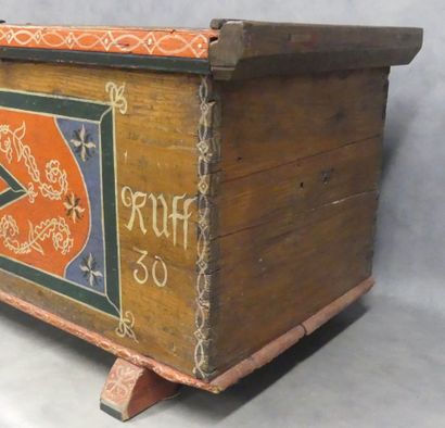 ALSACE, 20th century. Painted wooden chest,...