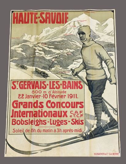 HUBACHER & Cie. Affiche lithographique Haute...