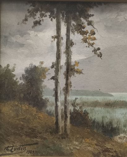 Charles LUDIN (1867-1949). Lac d'Aiguebelette,...