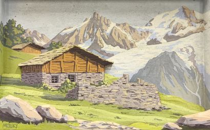 SAVOIE - Série de deux tableaux sur bois...