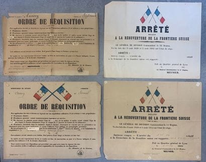 Lot de 7 affiches comprenant : - Instruction...
