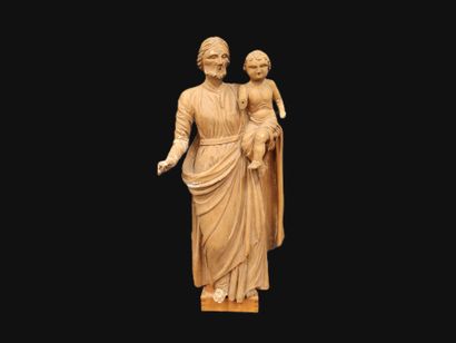 St Joseph holding the infant Jesus
Monoxyle...
