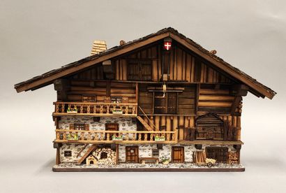 Façade miniature de chalet de montagne réalisé...
