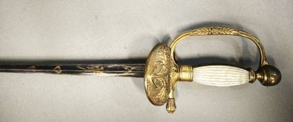 Epée d'officier de marine, monture en laiton...