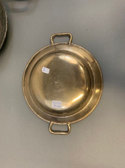 Two bronze dishes with two handles. Diameters:...