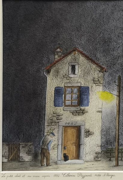 Suite de deux pièces encadrées : Paysage...