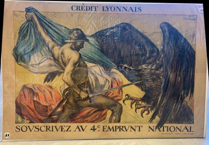 Lot de 4 affiches lithographiques comprenant...