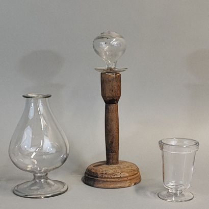 Lot of antique glassware including a blown...