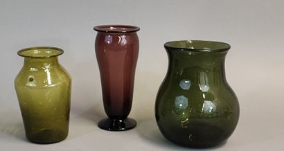 Lot of antique glassware including a blown...