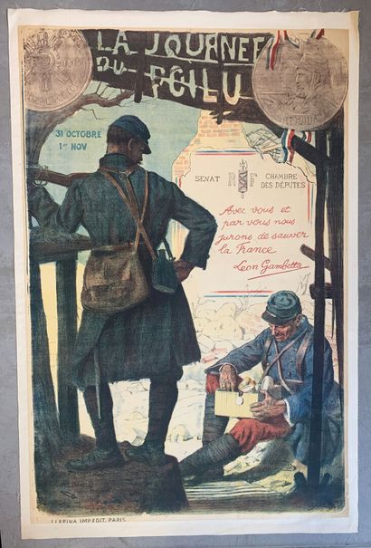 Lot de 5 affiches lithographiques comprenant...