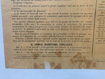 Lot de 7 affiches comprenant : - Ordre de...