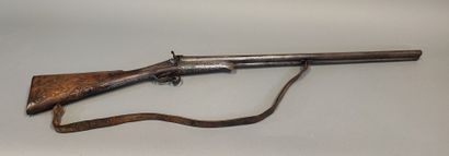 Fusil de chasse à broche pontet volute, crosse...