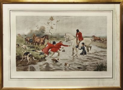 Paire de gravures anglaises en couleurs 
-...