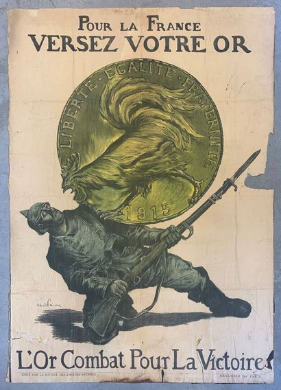 Lot de 4 affiches lithographiques comprenant...