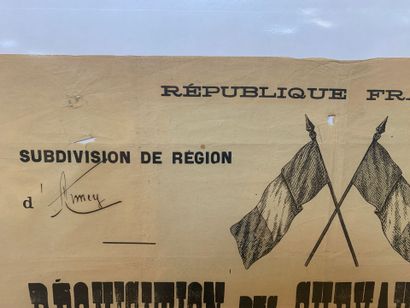 Lot de 6 affiches comprenant : - Ordre de...
