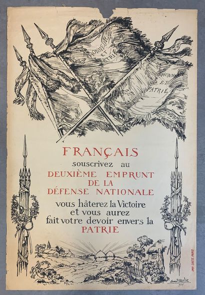Lot de 5 affiches (dont 3 lithographiques)...