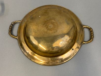 Two bronze dishes with two handles. Diameters:...