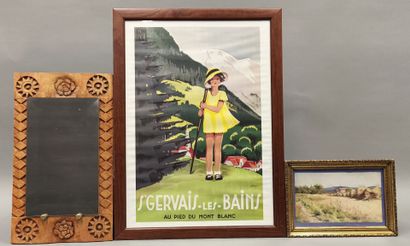 Reproduction d'affiche PLM encadrée St Gervais...