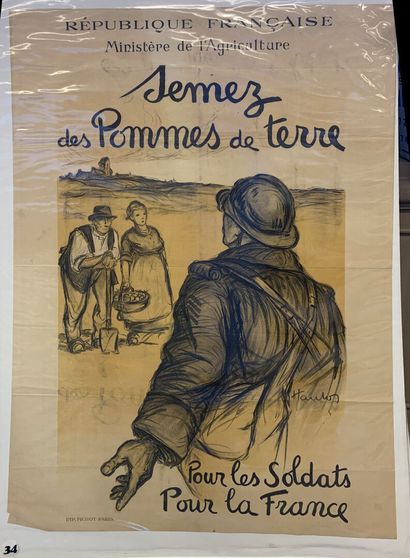 Lot de 4 affiches lithographiques comprenant...