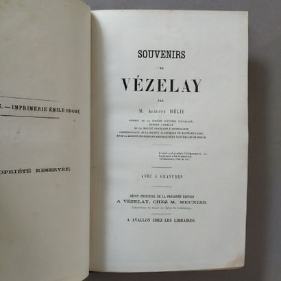 HÉLIE (Auguste). Souvenirs of Vézelay. Avallon,...