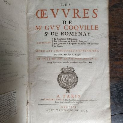 COQUILLE (Guy). Les oeuvres de Me Guy Coquille,...