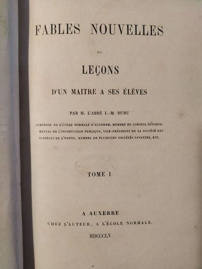 DURU (Louis-Maximilien). Fables nouvelles,...