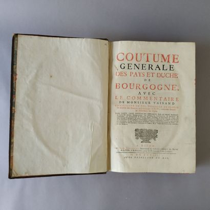 [Coutume. Bourgogne. 1698]. TAISAND (Pierre),...