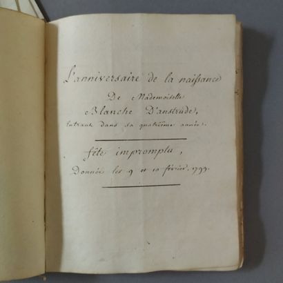 [Manuscript]. ANSTRUDE (Charles d'). Proverbes,...