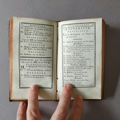 Almanach du parlement de Bourgogne for the...