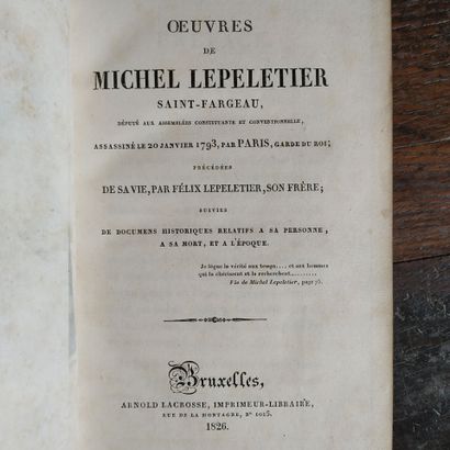 LE PELETIER DE SAINT-FARGEAU (Michel). OEuvres......