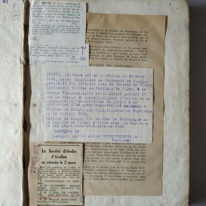 [CLUGNY (Etienne de)]. Genealogie de la famille...