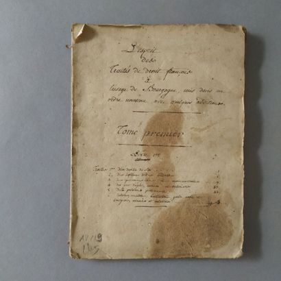 [Manuscript]. [Droit. Bourgogne]. ESPRIT...
