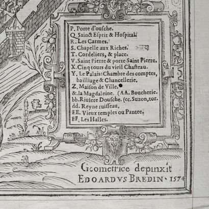[Dijon map]. BREDIN (Everard). Diion [title...