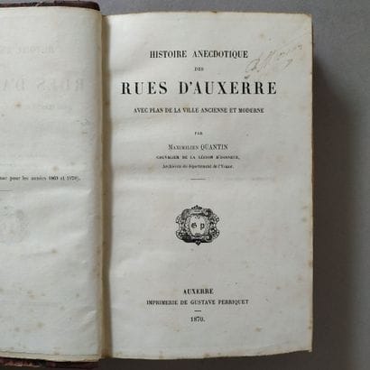 QUANTIN (Maximilien). Anecdotal history of...