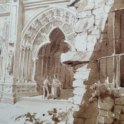 Robert PRÉVOST 
The church of Saint-Père-sous-Vézelay
Wash...