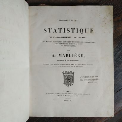 MARLIÈRE (A.) Statistique de l'arrondissement...