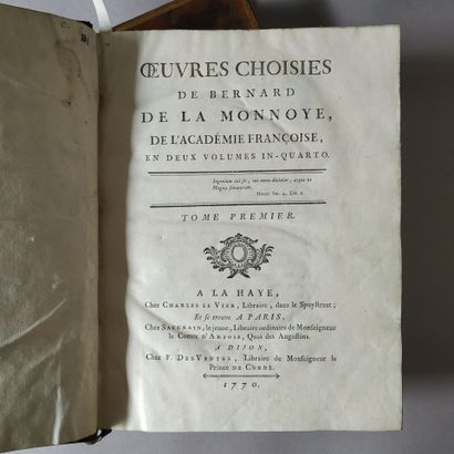 LA MONNOYE (Bernard de). OEuvres choisies......