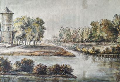 [Drawing. Burgundy]. Three Burgundian Landscapes,...