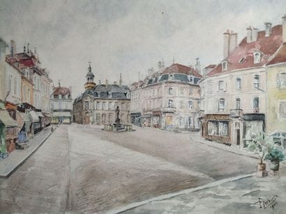 FIERBIERS (?), 1908 
Place de la mairie,...