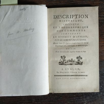 [AUBRY (Antoine-Angélique). Description historique,...