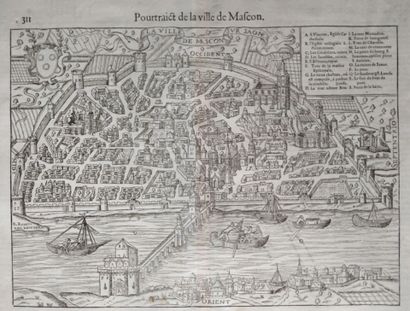 [Plan. Mâcon]. RANCUREL (Raymond). The town...