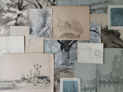 [Drawing. Burgundy]. GUILLON (Adolphe)
Set...