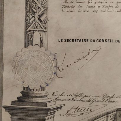 [Engraving]. [Freemasonry. Burgundy]. Constitutions...