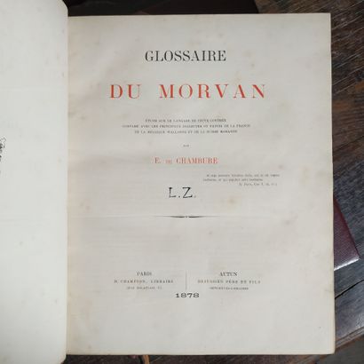 CHAMBURE (Eugène de). Glossary of Morvan....