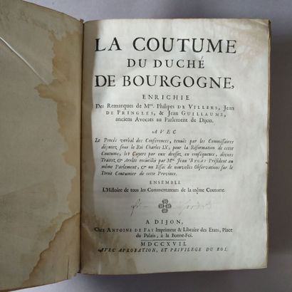 [Coutume. Bourgogne. 1717]. VILLERS (Philippe...