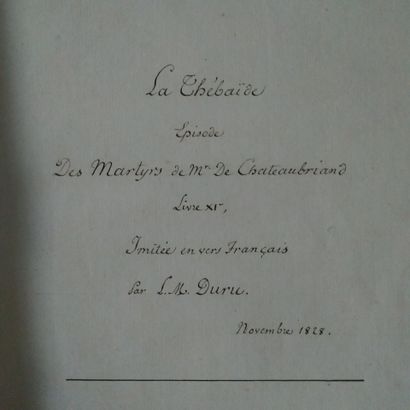 [Manuscript]. CHATEAUBRIAND (François-René...