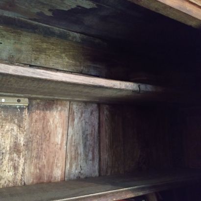 Molded oak bookcase, 18th century
Two parts,...